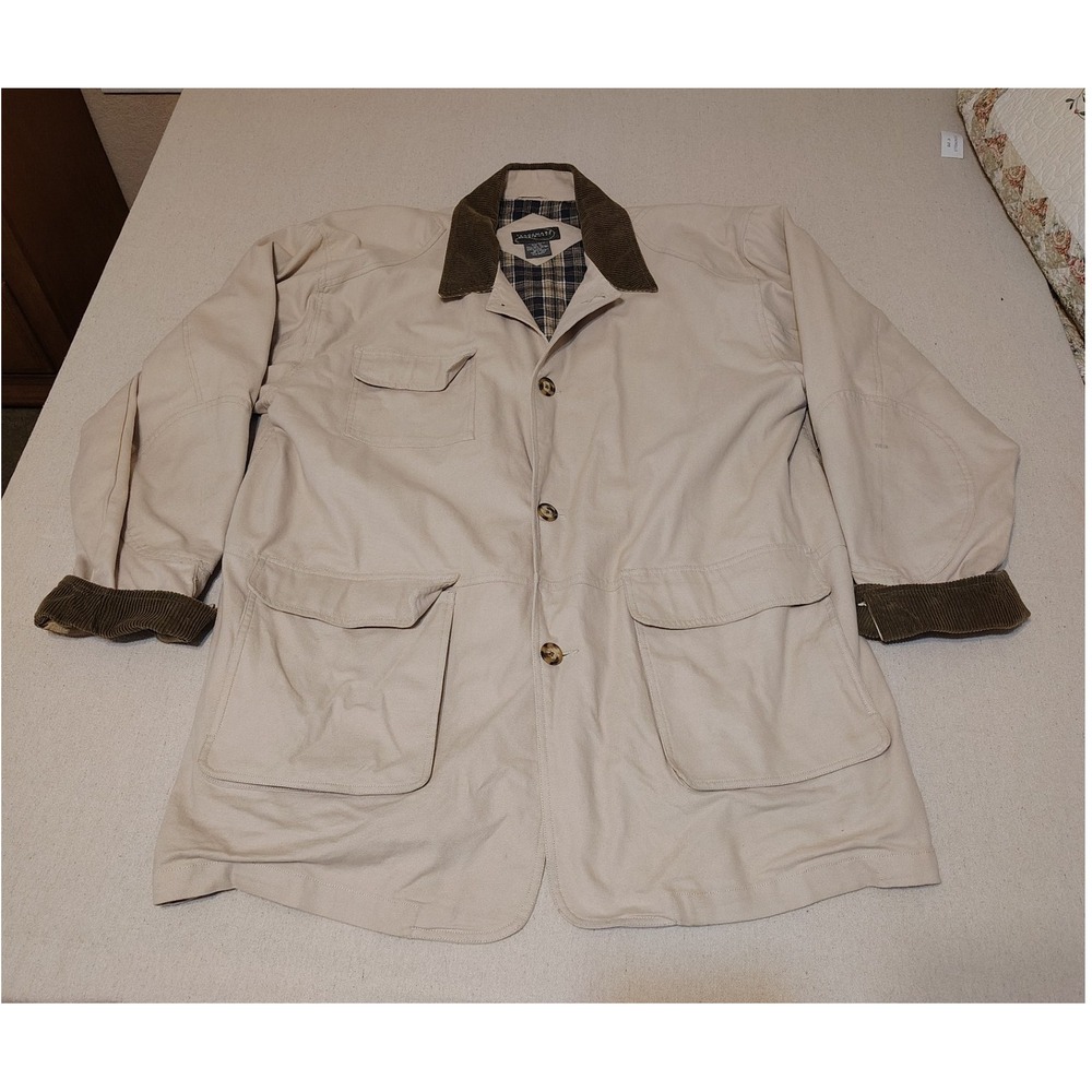 Trademark Sportswear Men's‎ Beige Cotton Field Jacket Corduroy Collar XL